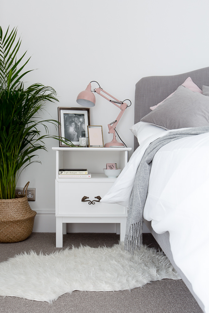 Grey, Blush and White Bedroom