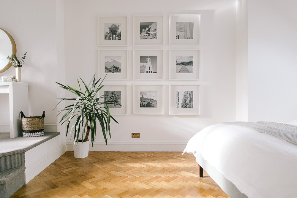 Gallery wall using square Ikea frames | Black and white gallery wall