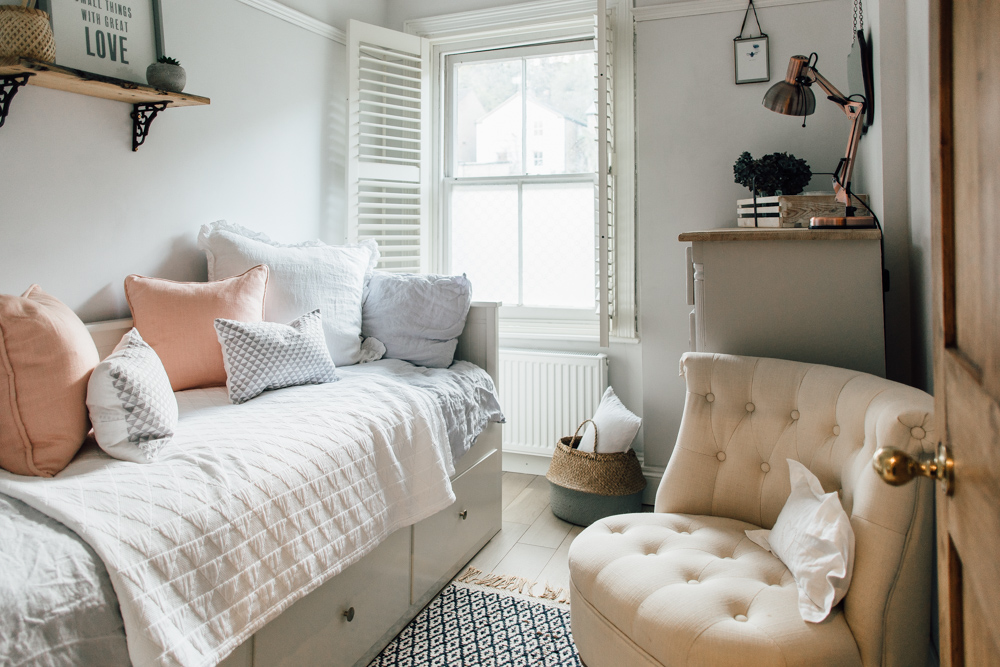 Scandinavian style bedroom with Ikea daybed