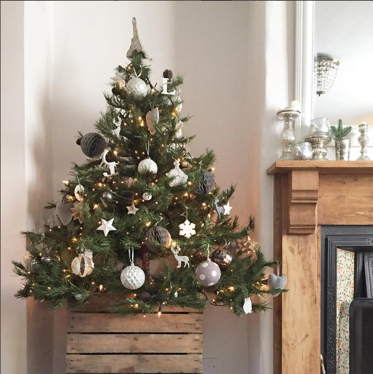 Grey and White Christmas tree