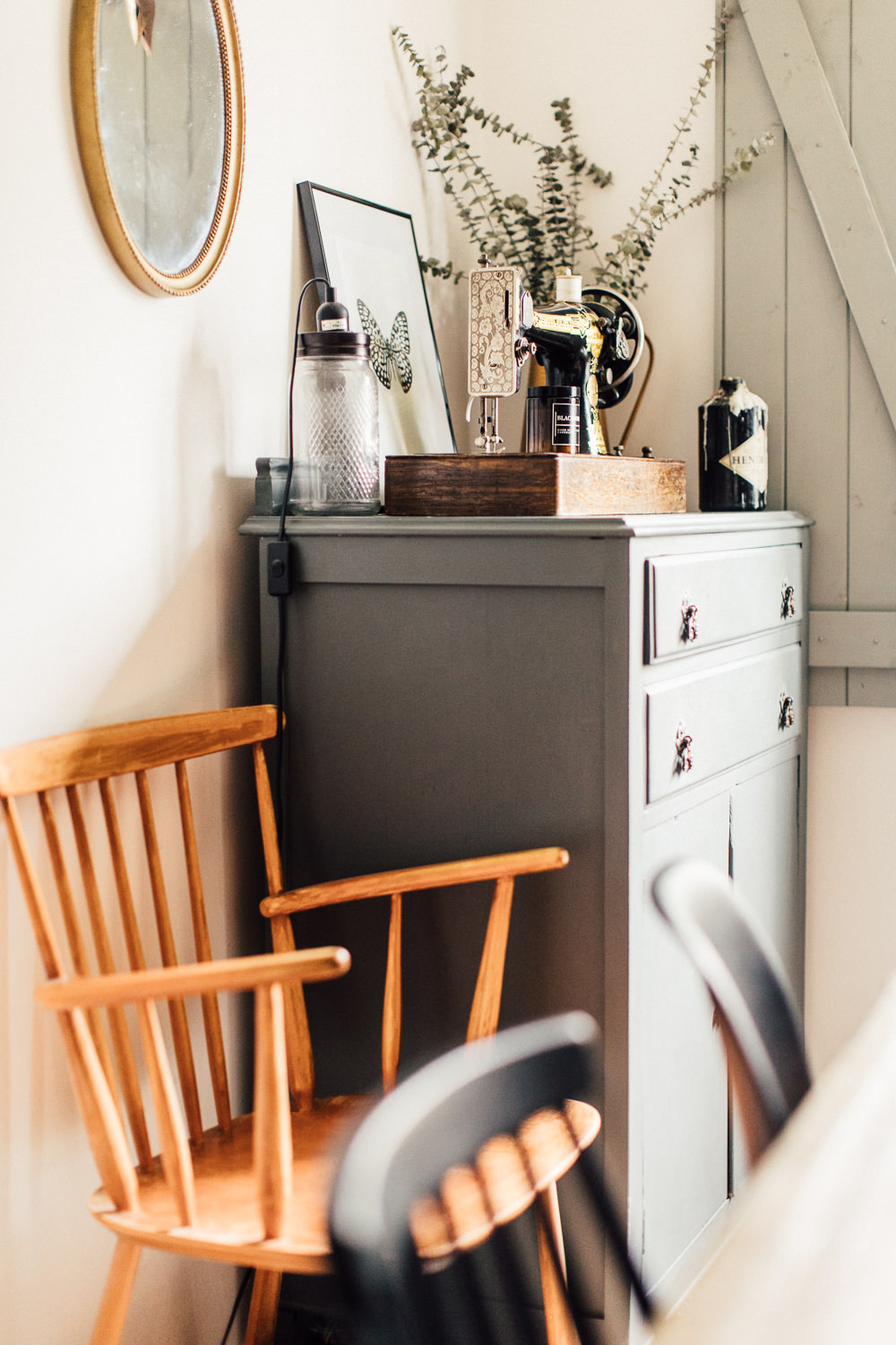 Rented Property Dining Room with shutters and vintage finds