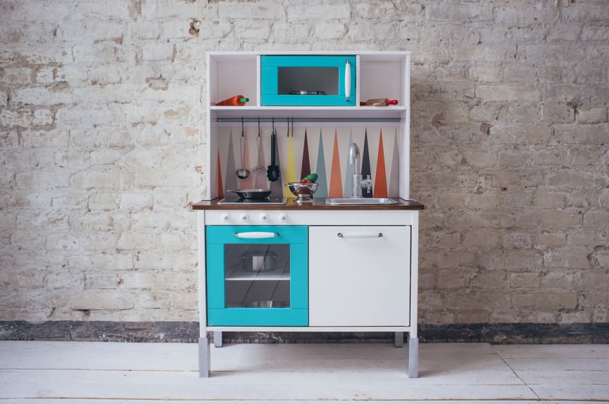 Colourful retro ikea hack kitchen