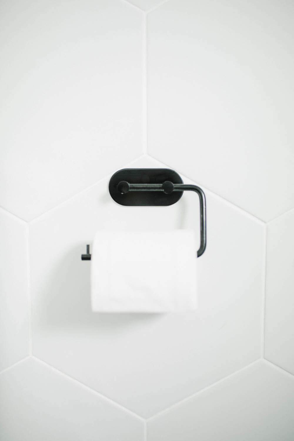 Matt black toilet roll holder