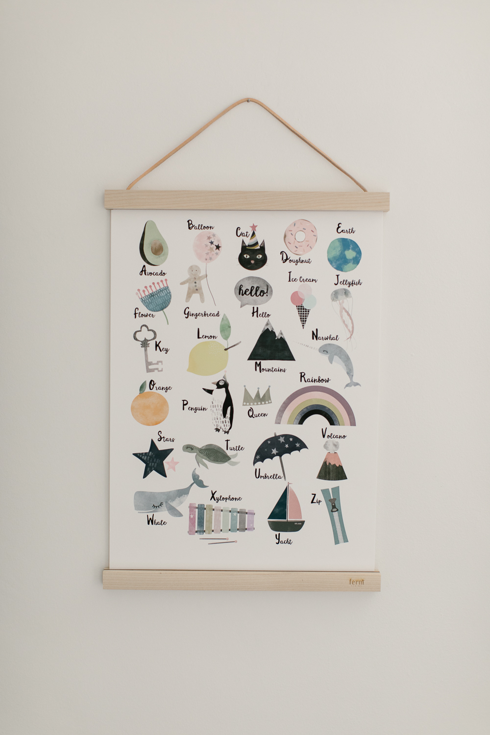 Alphabet baby nursery art print