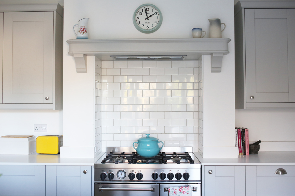 Custom grey kitchen with range cooker