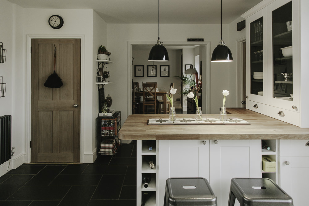 Classic Kitchen with modern monochrome accents