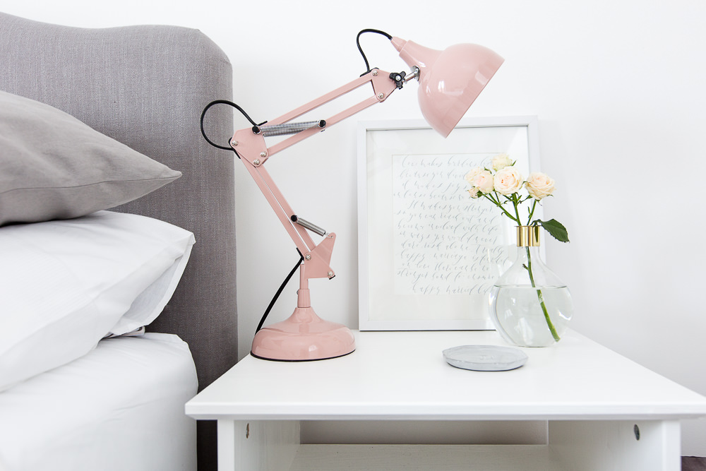 Chalk pink lamps from Tesco