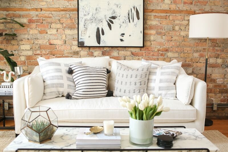 Scandi inspired monochrome living room