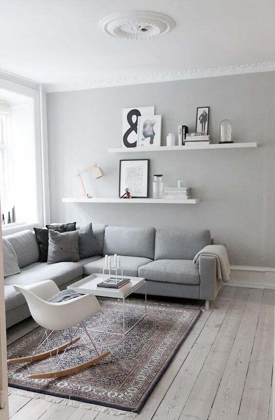 Grey and white living room
