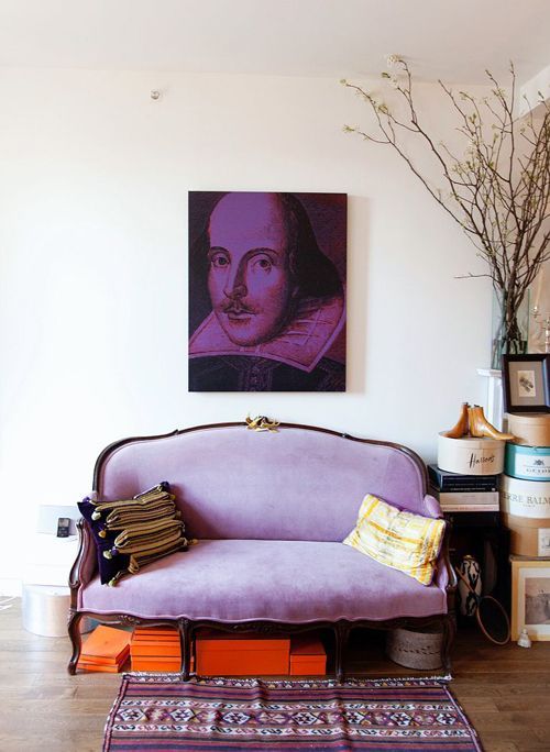 Ultra violet artwork and regency seating