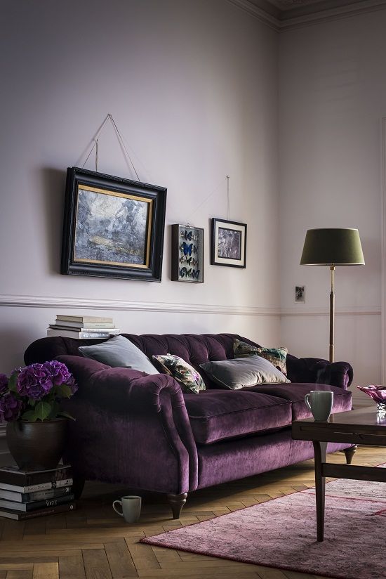 Purple statement sofa