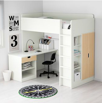 shorty cabin bed with desk