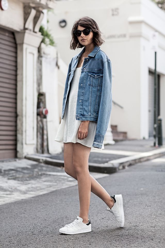 white trainers to go with dresses