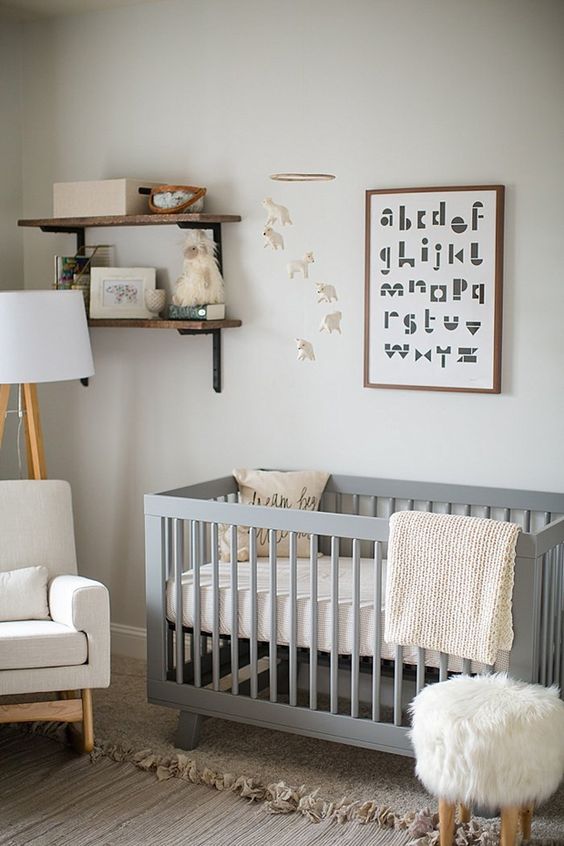 Simple Gray Nursery for Living room