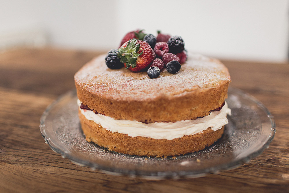 Jam Sponge Cake With Buttercream