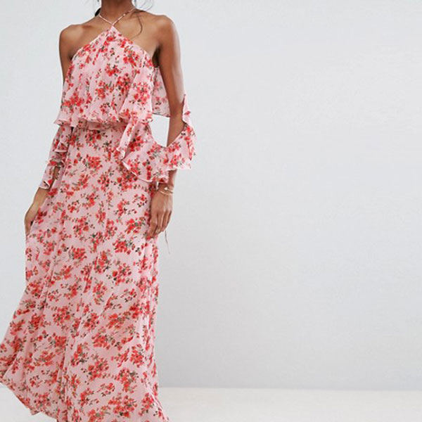 ruffle maxi dress uk