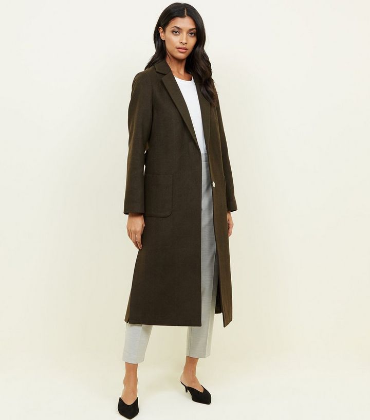 new look bar back maxi coat