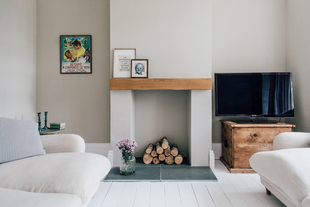 Serene minimalist living room in a period property